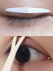 25片/1000片橄榄形双眼皮贴，自然隐形透明仙女贴，双面双眼皮贴，持久隐形无痕橄榄形自然隐形轻盈塑形眼贴（Y型颜色随机） - 白色 - 查看 6