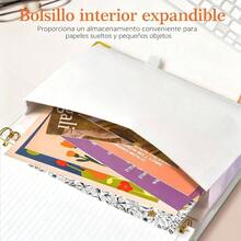 Libretas Pasta Dura, 300 Pginas con 5 Separadores Extrables de PVC y Bolgrafo Metlico, Espiral, Cuadernos Pasta Dura, para Apuntes de Trabajo, Hogar y Material Escolar Negro - blanco - Ver 4