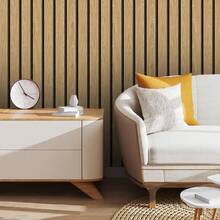 Adhesive Wallpaper With Ribbed Wood Pattern, Light Oak, Medium Ribbed Design - Multicolored 22 - View 6