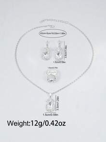 Women's Watch Set, Fashionable And Classic Bracelet Watch, Square Dial, Elegant Square Dial Classic Luxury Quartz Watch, Retro Quartz Watch, Includes Necklace, Earrings And Ring, Suitable For Everyday Wear, Birthday, Women's Gift, Anniversary, Thanksgiving Friday, Year-End , Cyber ​​Monday, Halloween And Other Holiday Gifts, Suitable For Everyday Wear And Gifting (Watch Box Not Included). - Multicolor - View 7