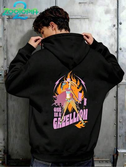 Disney 迪士尼疯狂动物城系列时尚史迪奇印花连帽衫，男士宽松长袖抽绳连帽衫，迪士尼印花秋冬连帽衫（男士套头连帽衫，黑色连帽衫，白色连帽衫，冬季连帽衫，灰色连帽衫，男士冬季连帽衫，加大码连帽衫）