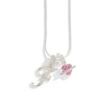 1pc Customized Dainty Luxurious Cream-Inspired Hypoallergenic Pink Heart & Floral 26 English Letter Necklace, Family, Friends, Couples, Valentine's Day, Party, Proposal, Jewelry Gift For Her - White - View 20