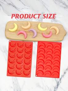 2pcs/1pc Silicone Moon & Round Shaped Molds - Perfect For Creative Chocolate And Candy Making. Silicone Candy Molds, Reusable Chocolate Molds, Silicone Material, Baking Tools, Kitchen Molds, Moon Shaped Mold, Round Mold, Cooking Accessories - Multicolor - View 2