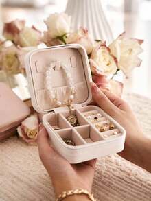 Personalized Jewelry Box, Travel Jewelry Storage Case, Customized Gift For Birthday, Valentine's Day, Wedding, Multi-Functional Durable Decorative Reusable High-Quality Colorful Suitable For Valentine's Day, Mother's Day, Birthday, Father's Day, Housewarming, Christmas, Autumn Home Decor - Multicolor - View 2
