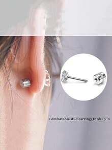 2PCS-9PCS Piercing Kit-Disposable Sterile Ear Piercing Gun Home Use Ear Piercing Tool +5pcs Silver/Golden Color Cubic Zirconia Fake Diamond CZ Flat Back Stud - Multicolor - View 11
