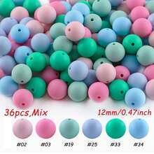 A Mix Of 36 12mm Silicone Beads, Suitable For DIY Jewelry Bracelet Making As Well As Earrings, Necklaces, And Other Decorative Accessories - Multicolor - View 23