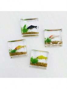 1Pc Transparent Dollhouse Miniature Fish Tank, 1:12 Dollhouse Mini Scene Model Toys Creative Fish Bowl Pretend Toy Home Decoration Gifts,Dollhouse Accessories(Randomized Delivery) - Multicolor - View 4