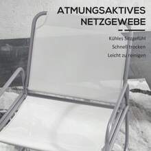 Outsunny 3-Piece Bistro Set, Balcony Furniture With 1 Table And 2 Chairs, Garden Lounge Set For Terrace And Patio, Mesh, Light Grey - Light Grey - View 6