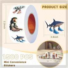 1500PCS Italian Brainrot Stickers – 1 Inch Waterproof Vinyl Brainrot Stickers Roll For Laptop, Water Bottle, Phone Case & Journal – Aesthetic Italian Brainrot Meme Decals, Durable & Easy-Peel - Nhãn dán nhỏ - Xem 2