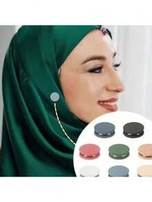 10个免缝夹式围巾/披肩纽扣，时尚服装夹，扁平圆形衬衫夹，适用于毛衣、衬衫、围巾 - 米色/黑色/蓝色/粉色/白色/快速调节和造型 - 免缝时尚纽扣，衬衫配饰，毛衣夹，简约设计，轻巧，牢固抓握，衣橱必备，制服装饰，流线型设计，耐用夹子，鼻夹纽扣，时尚爱好者的理想之选 - 彩色 - 查看 3