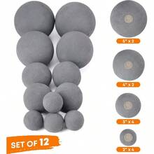 12 Pack Ceramic Balls Mixed 4 Sizes Fireplace Balls Modern Accory For Indoor Or Outdoor Fireplace Fire Pits And Fire Bowl Gray - Gray - View 2