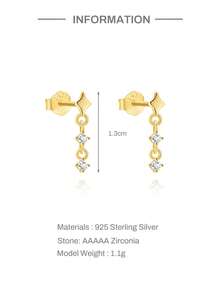 EleRunis 1PC 925 Sterling Silver Star Flower Flat Back Cartilage Helix Piercing Fine Jewelry For Daily Wear Wedding Party Engagement Anniversary Valentine's Day