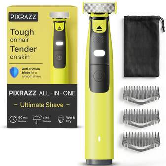 Beard & Body Trimmer For Men, LED Light, USB-C Fast Charging Electric Shaver With 3 Precision Guide Combs 1/3/5mm And Travel Bag IPX6 Washable Wet & Dry Body Groomer, Compatible With QP Series