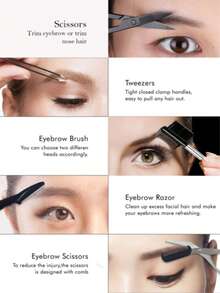 5pcs Multi-Functional Eyebrow Grooming Kit,Stainless Steel Eyebrow Hair Removal & Trimming Tools Set With Eyebrow Razor, Scissors, Brush, Tweezers & Pliers, Perfect For Makeup, Beauty, Salon, Travel & Home Use (Valentine's Day, Christmas Gift),Makeup,Cheap,Room Decor,Vanity,Travel,Bedroom,Makeup Accessories,Eyebrow Razor,Cheap,Stocking Stuffers,Makeup,Makeup Tools,Cheap Stuff,Gifts,Gifts For Women,Christmas Gifts - Multicolor - View 3