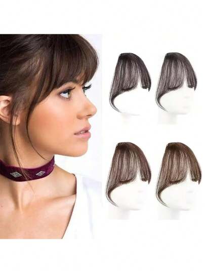 8 Inch Air Bangs Wig For Women, Natural Front Fringe French Invisible Lightweight Wig