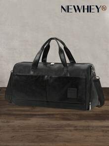 Herren Reisetasche mit großer Kapazität aus weichem PU-Leder, Sporttasche - wasserdichte Reisetasche für Wochenenden mit Schuhfach und Nass-/Trockentrennung, PU-Leder Sporttasche, geeignet für Gym, Camping, Wandern - Herren Gepäck Geschenk - Verschiedenfarbig - Übersicht 1