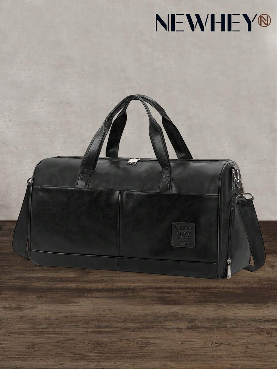 Herren Reisetasche mit großer Kapazität aus weichem PU-Leder, Sporttasche - wasserdichte Reisetasche für Wochenenden mit Schuhfach und Nass-/Trockentrennung, PU-Leder Sporttasche, geeignet für Gym, Camping, Wandern - Herren Gepäck Geschenk - Verschiedenfarbig - Übersicht 1