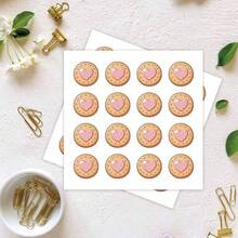0.5 Inch Heart Pattern Cookie Plan Stickers, Suitable For Scrapbooking, Calendars, Birthdays, Baby Shower Parties And Other Holiday Crafts