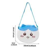 Miniso 1pc Soft Plush Cat Ear 3D Design Crossbody Bag (Hachiware) - Baby Blue - View 5