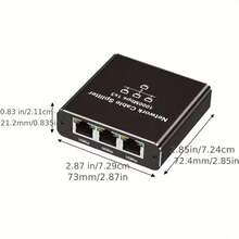 Divisor de red de 4 puertos RJ45 de 1000 Mbps - Extensor de red confiable, compatible con cables Ethernet 5/5e/6/7/8, conecta 4 dispositivos simultáneamente, adaptador de 1 a 3, adecuado para computadoras de red de campus, laptops, enrutadores y cajas decodificadoras de puertos de banda ancha - Negro - Ver 8