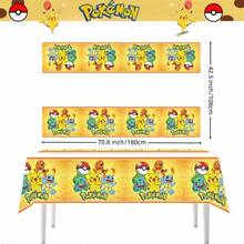 1pc Pokemon Tablecloth, Birthday Party Decoration, Pikachu Disposable Tablecloth, Table Cover, Baby Shower, Children's Toy Gift, Party Supplies