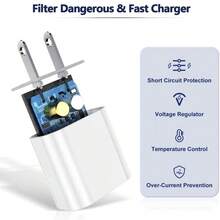 Kit de carga rápida de Apple de 20W [Adaptador de alimentación USB-C + Cable de carga USB-C a Lightning de 3.3FT/100CM], compatible con iPhone 14 13 12 Series, juego de carga portátil - Tipo de Enchufe A USA (110-127V) - Ver 3