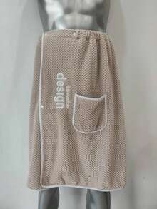 1 pieza Toalla de baño con bordado de letra para hombres, decoración de boda de verano para el hogar y el baño, vuelta al colegio - Gris - Ver 10