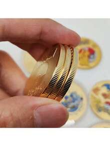 pokemon 1/4枚宝可梦纪念镀金币，双面高浮雕宝可梦卡通收藏币，镀金新奇币，决策币，指示币，送给朋友或爱人的最佳节日礼物（硬币厚度2.5毫米）