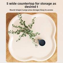 1件云朵造型米白色实木边桌 | 双层储物+花瓣形桌面，韩式ins风小茶几，轻便储物桌，适用于卧室、客厅、阳台 - 彩色 - 查看 5