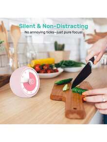 60分钟可视计时器，适用于儿童、教室、办公室、厨房、桌面时间管理，静音运行，纯色设计 - 彩色 - 查看 4