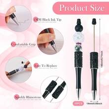 149 Pieces DIY Beadable Pen Kit – 50 Plastic Ballpoint Pens With Refills & Bags, Beads Not Included – School Supplies, Office Accessories & Craft Gifts For Students & Teachers (Multicolor) - 彩色 - 查看 3