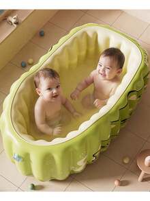 1个婴儿充气浴缸，可折叠室内浴缸，适合幼儿，可坐可躺 - 彩色 - 查看 3