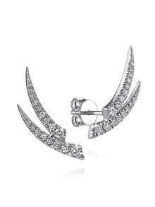 1 Pair Fashionable Women's Earrings, Cubic Zirconia Leaf Design, Suitable For Cute Festivals And Daily Wear - Earrings - View 3