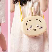 Miniso 1 chiếc túi đeo chéo bằng vải nhung mềm mại CHIIKAWA (Thiết kế hình thỏ) - Chất liệu nhung mềm mại, thiết kế tai thỏ 3D, túi đeo chéo tiện dụng hàng ngày. - Màu vàng - Xem 2