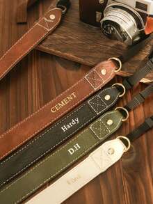Personalized Retro Camera Strap - Customizable Name/Initial, Gold Letter Engraving, Quick-Release PU Leather Strap, Suitable For DSLR/Mirrorless/Film Cameras, Crossbody/Shoulder/Neck Strap - Photographer Gift, Unisex (Birthday, Anniversary), Professional Camera Strap, Exquisite Accessory, Handcrafted - Multicolor - View 2