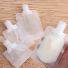 Pungi de ambalare portabile pentru articole de călătorie, șampon, lichid, pungi de extrudare pentru loțiune, cosmeticele pot fi umplute cu pungi de călătorie cu gură plată, articole de călătorie necesare, design portabil poate fi reutilizat, pungi de extrudare compacte, design sigilat, materiale, călătorie, vacanța înapoi la școală poate fi