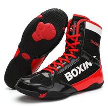 Men's Boxing Shoes, High-Top Lace-Up Boxing Boots, Non-Slip Rubber Sole, Suitable For All Seasons Fighting Gear, Applicable For Gym, MMA, Wrestling, Boxing