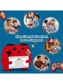 1 món quà hình tay cầm chơi game đan móc mang ý nghĩa tích cực, phù hợp cho cả nam và nữ tuổi teen, búp bê nhồi bông hình tay cầm chơi game, quà tặng cho con trai và em trai, mang lại sự động viên tinh thần. - Nhiều màu - Xem 4