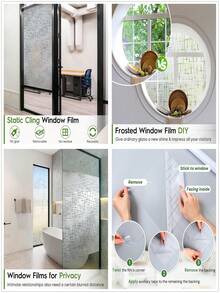 1卷装，宽度可选30/45/60/90厘米，隐私窗膜，自粘式隐私膜，不透明，无需胶水，防紫外线，装饰性彩色玻璃膜，窗帘，磨砂窗膜 - 彩色 - 查看 17