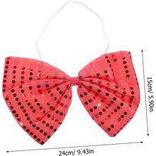 BRIGHTFUFU Pajarita De Lentejuelas Corbata De Lazo Pre - atado Para Nias Pajarita De Vacaciones Pajarita De Corbata De Lazo De La Vendimia Pajarita Brillante Arco Cosplay Polister Rojo - Rojo - Ver 2