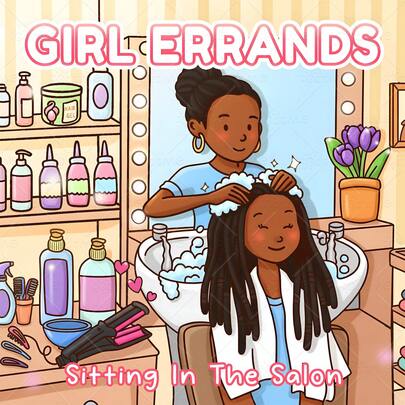 GIRL ERRANDS Sitting In The Salon Coloring Book Original Upgraded Paper Thickened 24 Pages Adult Picture Book Gift Bold And Easy, Simple And Big Designs For Relaxation Coloring Books Christmas, Halloween Gift, Birthday Present, Children's Day, Student Supplies, Back To School Supplies, School Supplies[ Hand Drawn Must-Have ]