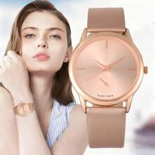 Minimalist Fashionable, Youth Exclusive: Precise Quartz Wristwatch, Classic Round Dial With Leather Strap, Comfortable , Accurate Timekeeping, Showcasing Youthful Vitality And Fashionable Taste