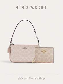 Nolita 19 Shoulder Bag Women Underarm Bag Ladies Cute Purses And Bags Women Coach Bags Set Shoulder Bag In Blocked Signature Canvas,2026 Valentine's Day Gifts,Gift For Her - Bộ màu hồng 8 - Xem 1