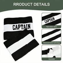 1pc Black Striped Football Armband - Durable Elastic Design - Adjustable Nylon Strap - Sports Training Sleeve Badge, Designed Specifically For Football Team Captains