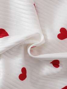 两件套女婴情人节套装，红色爱心荷叶边连体衣+长袖连体衣 - 彩色 - 查看 8