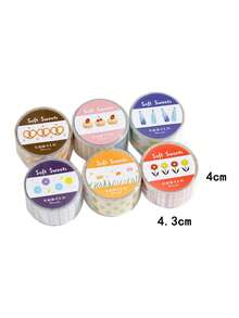1 Roll Die-Cut Washi Tape For Scrapbooking DIY Decoration, Soft Candy Sweet Poetry . Cloud Series, Suitable For Gifts, Office, Home, Marking, Labeling, Classroom, Entertainment Toys, Student Planner Creative Retro Decoration Stickers - Multicolor - View 10