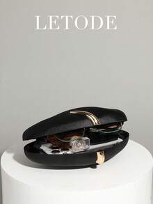 LETODE Elegant Black Satin Clutch Bag, Women's Evening Bridal Wedding Wallet With Detachable Metal Chain, Suitable For Weddings And Parties, Multifunctional Handbag, Cocktail Party Wedding New Wallet, Perfectly Matches Ball Gown Accessories, Party Ball Gown Bag - Black - View 10