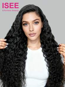 ISEE Hair Wear Go 无胶假发，未经加工的处女发，水波纹，6*4 高清蕾丝闭合假发，180% 密度，30 英寸长，预剪蕾丝，预拔发际线 - SNatural - 查看 3