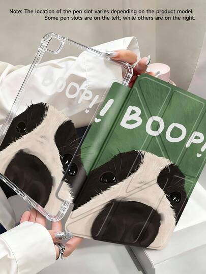 Dog BOOP Pattern Tablet Case, Compatible With IPad 9.7/10.2/10.5/10.9/12.9/Pro 11, 10th Generation, Compatible With Samsung Galaxy Tab S6 Lite 10.4-Inch, Compatible With Kindle Paperwhite 12th Gen 2024, Kindle (11th Generation) 2022 Version, Soft Fall Protection, Smart Stand/Automatic Wake-Up/Sleep