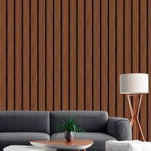 Adhesive Wallpaper With Ribbed Wood Pattern, Dark Brown, Medium Ribbed Pattern - Multicolored 31 - View 1
